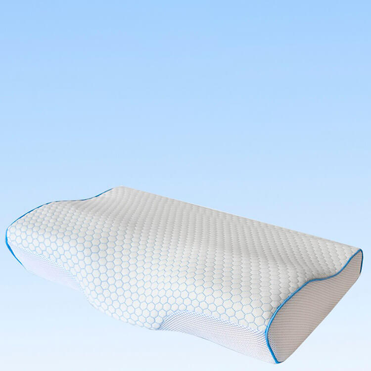 Trend™ Orthopedic Memory Foam Pillow for Neck and Sciatica Pain White and Blue Outline Trend™ Memory Foam Pillow Memory Foam Neck Pillow
