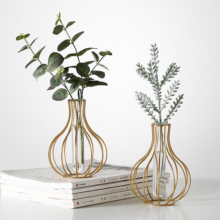 Iron Framed Hydroponic Vase Vases