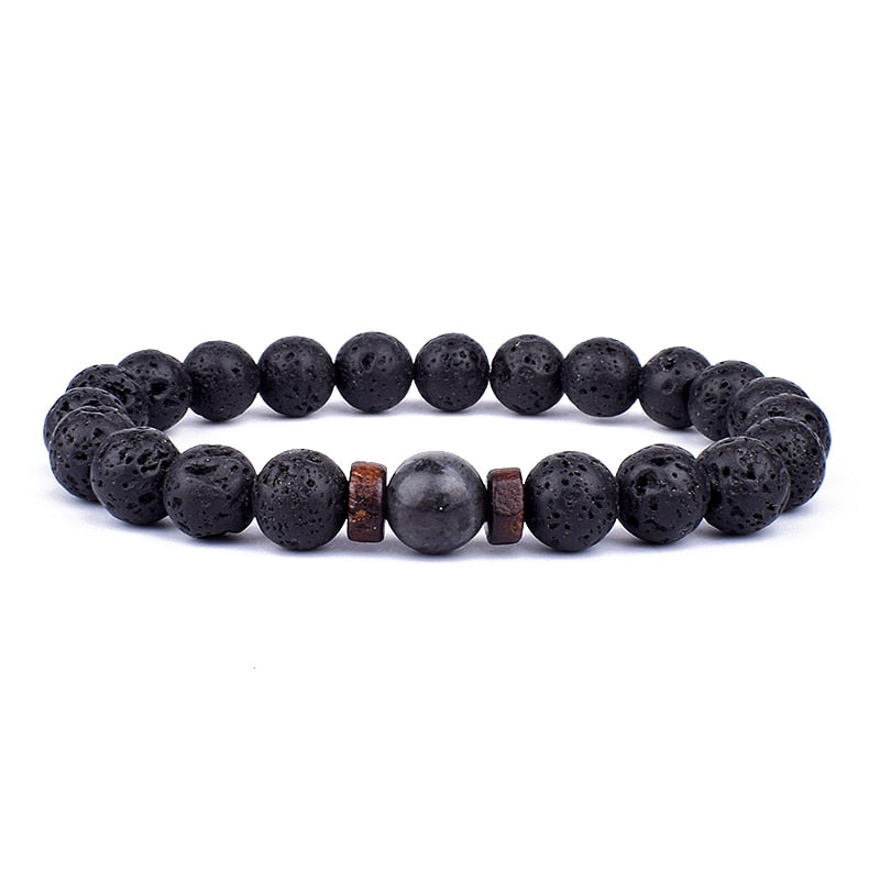 Volcanic Stone Bracelet Black VII Men's Bracelet