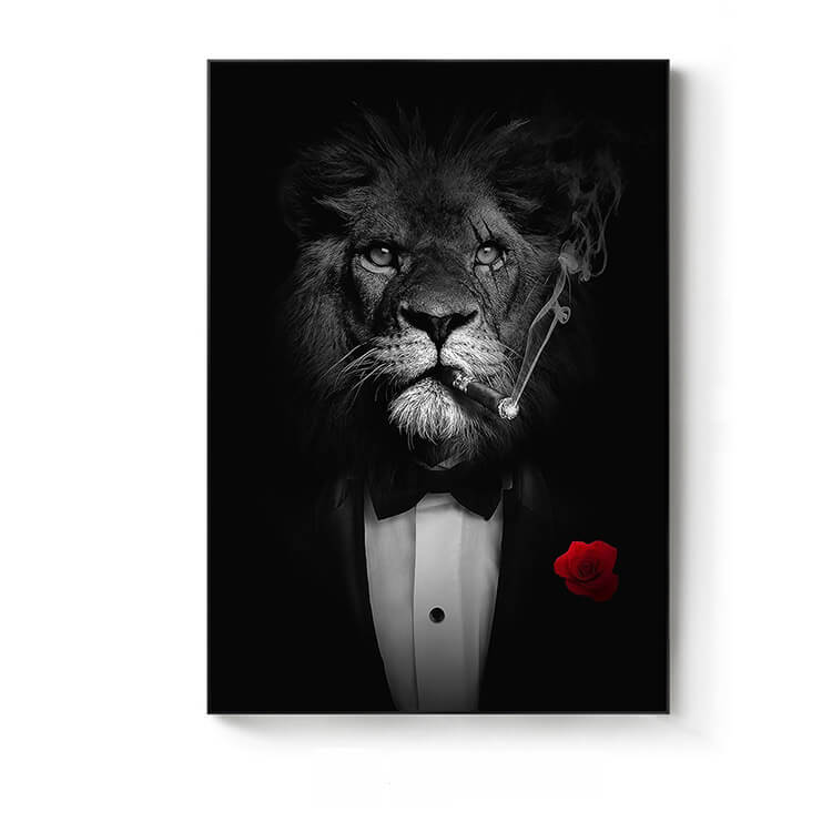 Cool Humanoid Animal Canvas Serious Lion Canvas