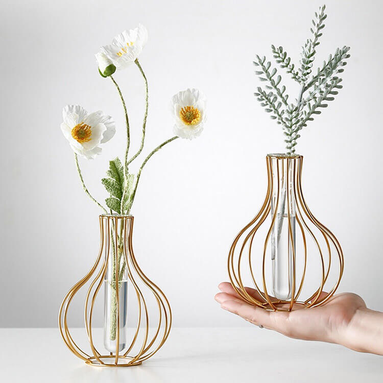 Iron Framed Hydroponic Vase Vases