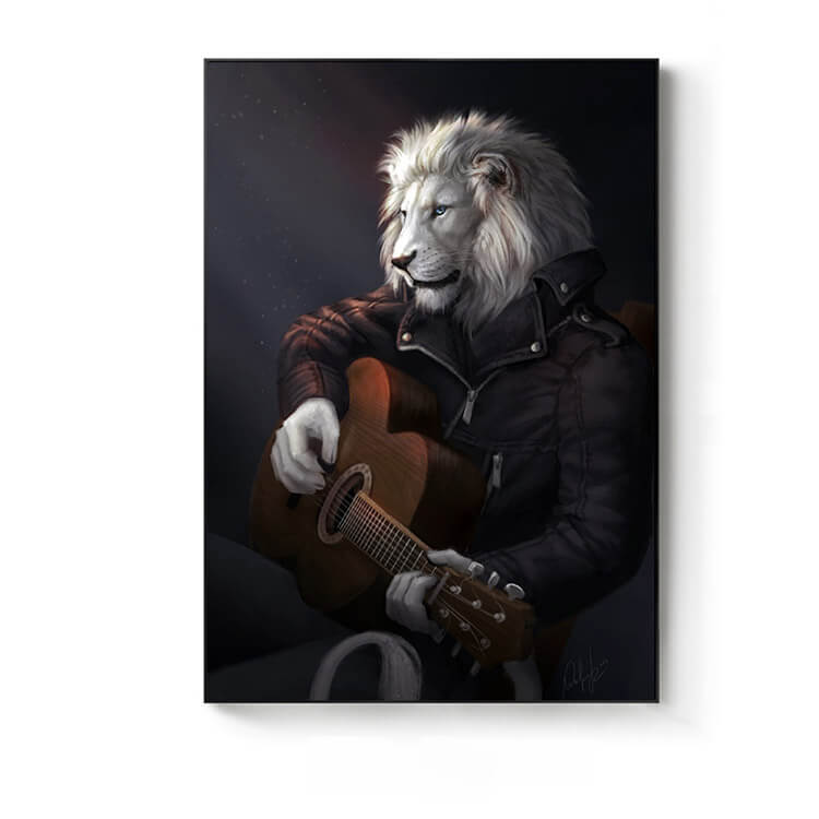 Cool Humanoid Animal Canvas Chilled Lion Canvas