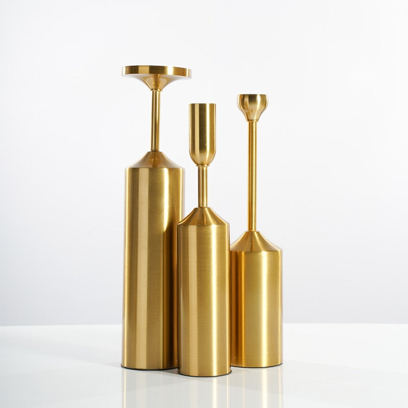 Gold Pillar Candle Holders Candle Holders