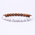 Volcanic Stone Bracelet White & Wood I Men's Bracelet