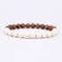 Volcanic Stone Bracelet Beige & Wood Men's Bracelet