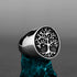 Nordic Viking Stainless Steel Ring - Anchor Compass Tree of Life Rune Amulet Wolf Finger Jewelry VK-1 Men's Rings