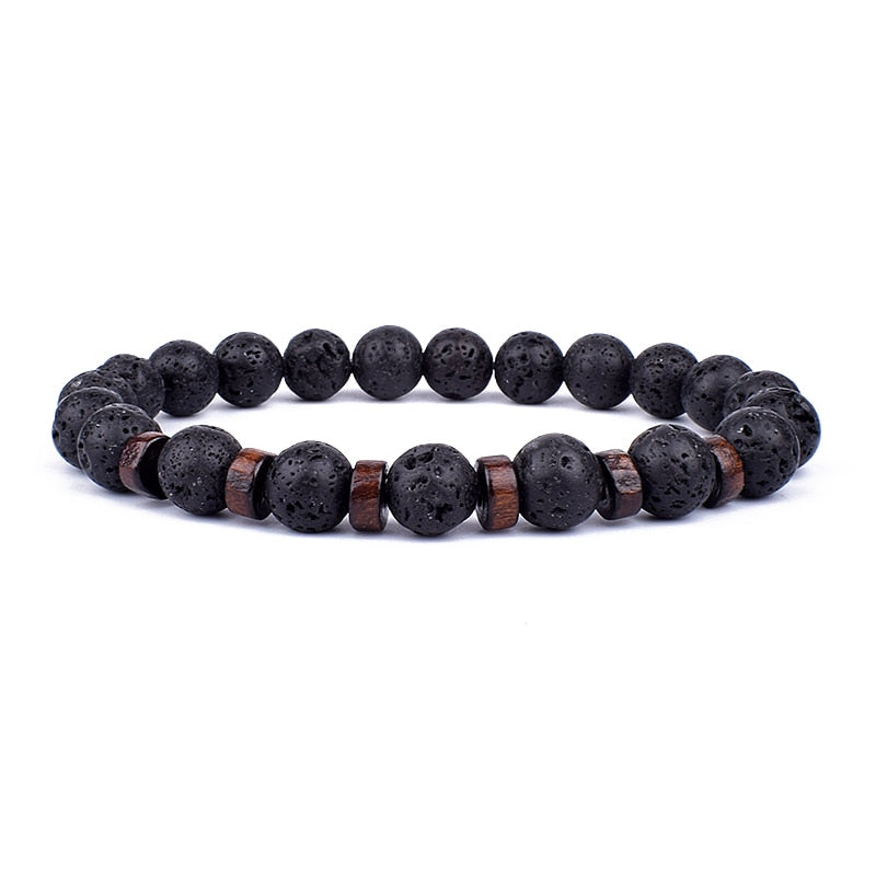 Volcanic Stone Bracelet Black XIII Men's Bracelet