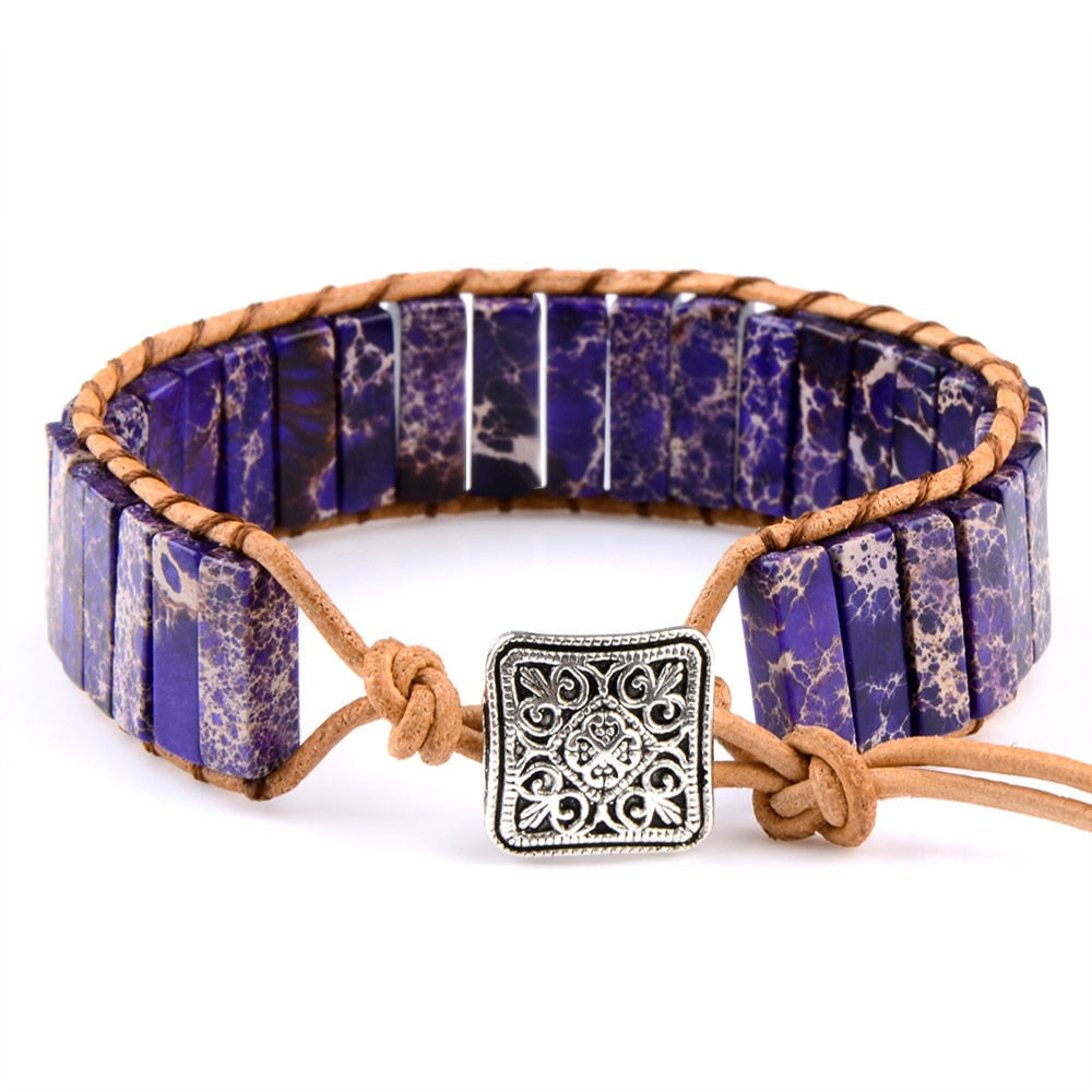 Natural Gem Leather Tibetan Bracelet Tibetan Bracelet