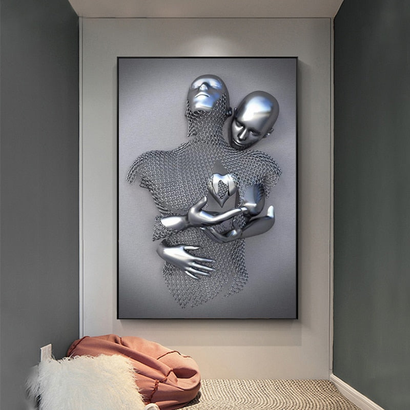 3D Couple In Love Canvas Canvas