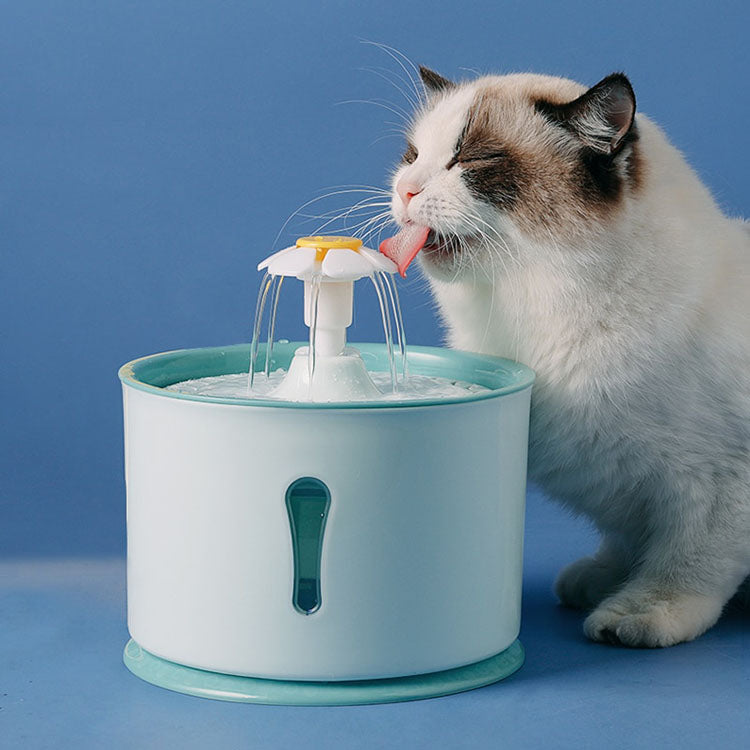 Cat Drinking Water Fountain - Automatic LED Cat Water Dispenser Green - Plastic Tray Cat Water Fountain