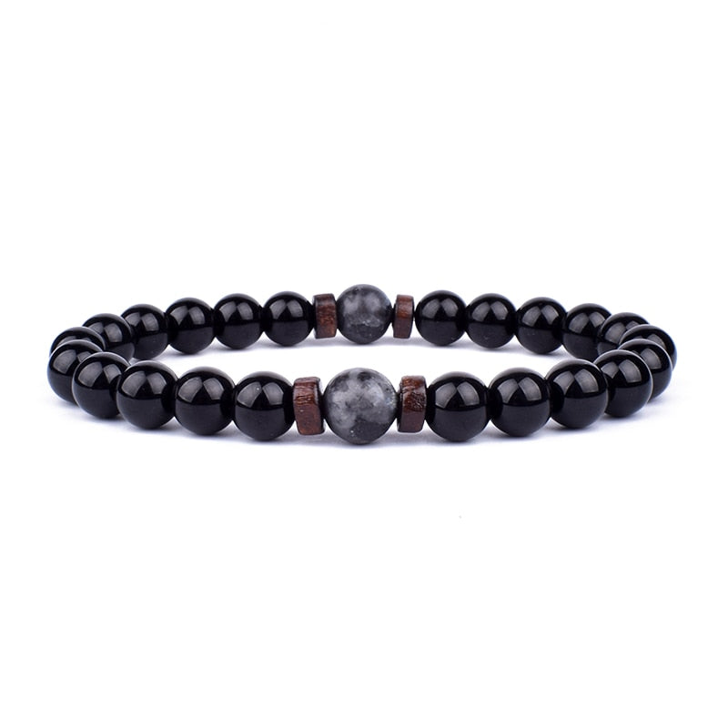 Volcanic Stone Bracelet Black II 17cm Men's Bracelet