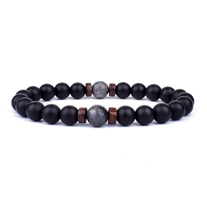 Volcanic Stone Bracelet Black XII Men's Bracelet