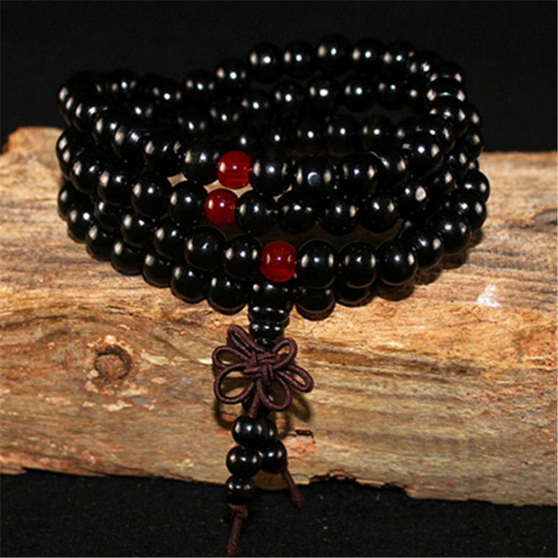 Wooden Rosary Beads Bracelet Black Rosary Beads Bracelet