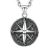 Nordic Anchor Compass Necklace - Personalized Hip Hop Fashion Jewelry for Men Style 6-Silver Men's Necklace