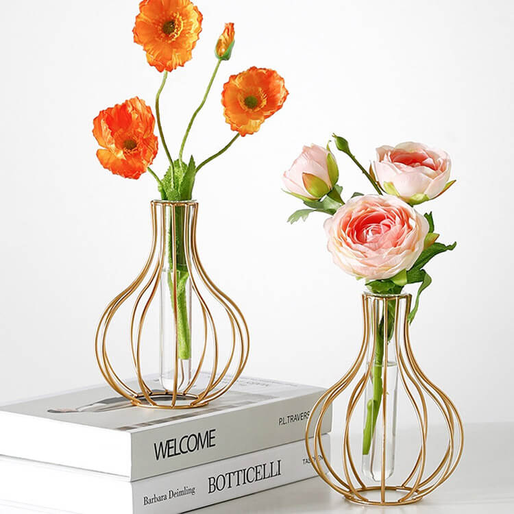 Iron Framed Hydroponic Vase Vases