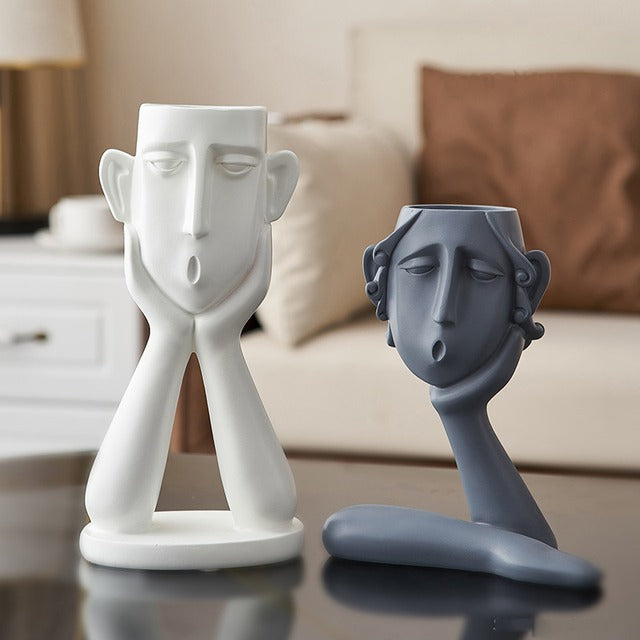 Emotional Faces Planter Sculptures Medium & Large Face Planters