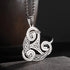Witch Knot Necklace - Stainless Steel Celtic Knot Pendant Style 7-Silver Men's Necklace