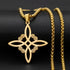 Witch Knot Necklace - Stainless Steel Celtic Knot Pendant Style 28-Gold Men's Necklace