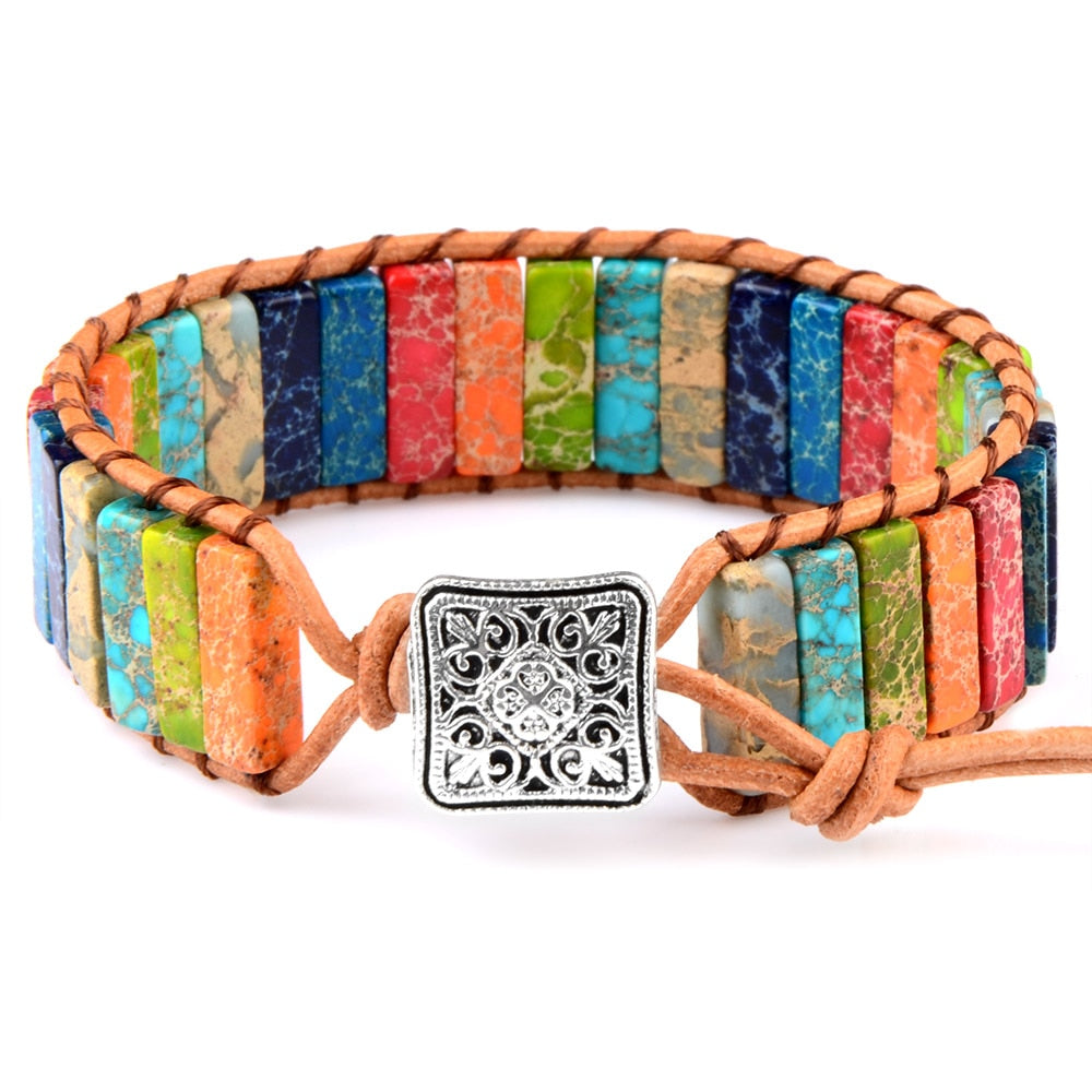 Natural Gem Leather Tibetan Bracelet Tibetan Bracelet