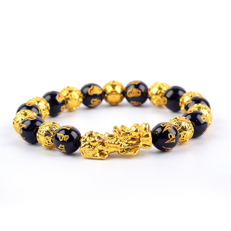 Feng Shui Obsidian Stone Beads Bracelet Feng Shui Obisidian Bracelet