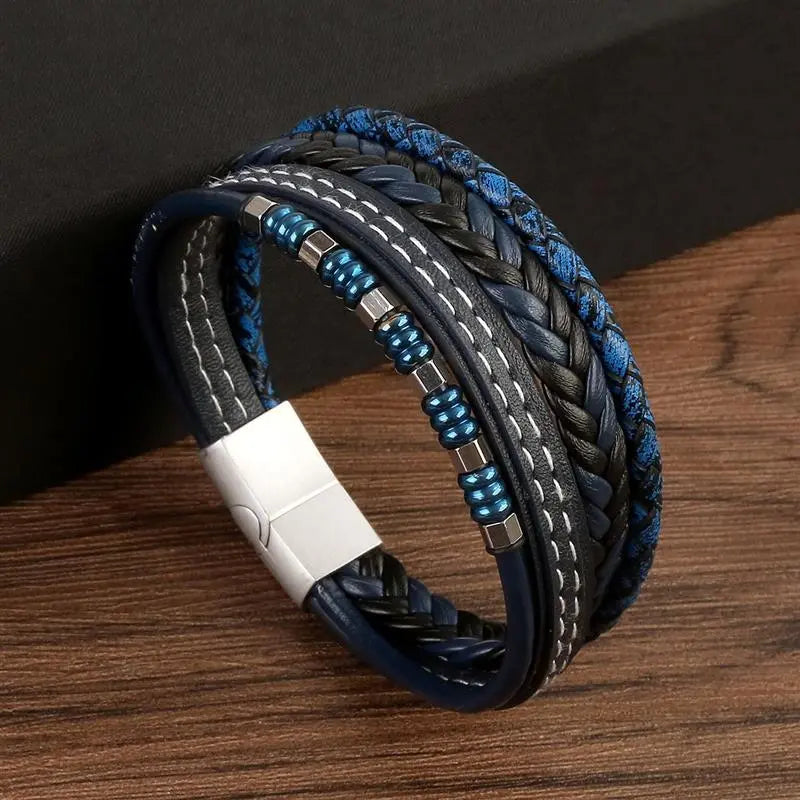 Multilayer Leather Men's Bracelet - Classic Fashion Jewelry for Men A3 Men's Bracelets