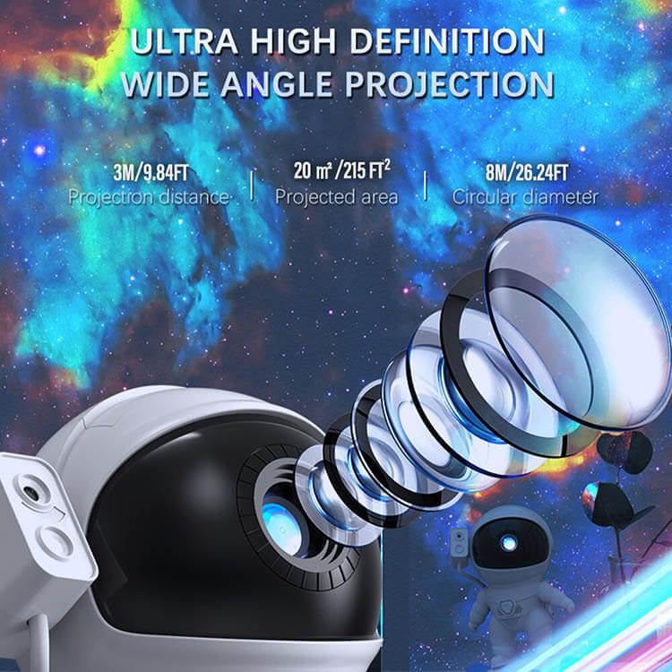 Astronaut Rocket Galaxy Star Projector 12 In 1 - 360° Rotatable Starry Sky Night Lights Projector Galaxy Star Projector