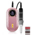 Portable Rechargeable Nail Drill - Professional Electric Nail File Deluxe - Pink Rechargeable Nail Drill