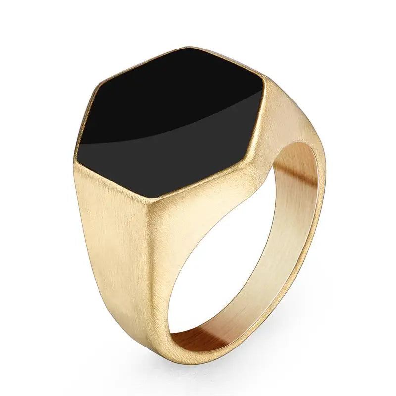 Geometric Metal Signet Ring for Men - Stylish Punk Fashion Jewelry G2 Men's Rings