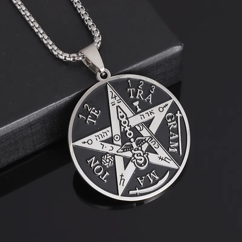 Nordic Anchor Compass Necklace - Personalized Hip Hop Fashion Jewelry for Men Style 28-Silver Men's Necklace