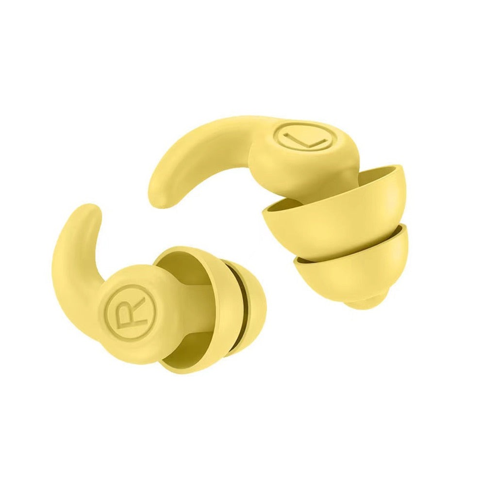 Triple-Layer Noise Cancelling Ear Plugs - Earplugs for Sleeping, Concerts and More Double-Layer | Yellow Noise Cancelling Ear Plugs
