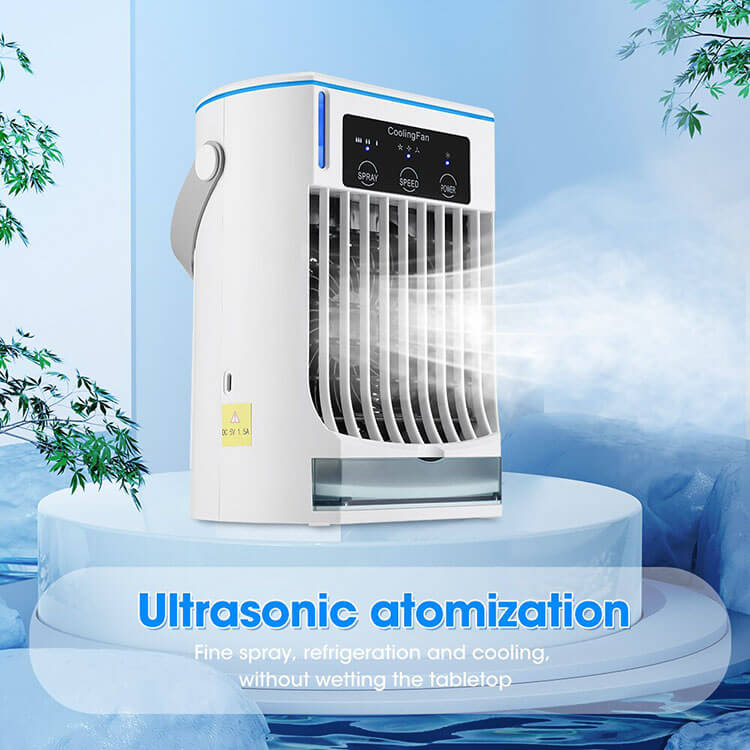 Portable Air Conditioner Fan 3 In 1 - Mini Portable Room Fan With Cooling Mist and Adjustable Wind Speeds Portable Air Conditioner