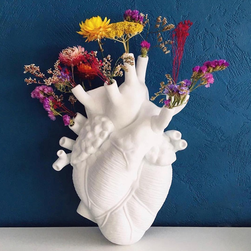 Anatomical Heart Ceramic Vase Vases