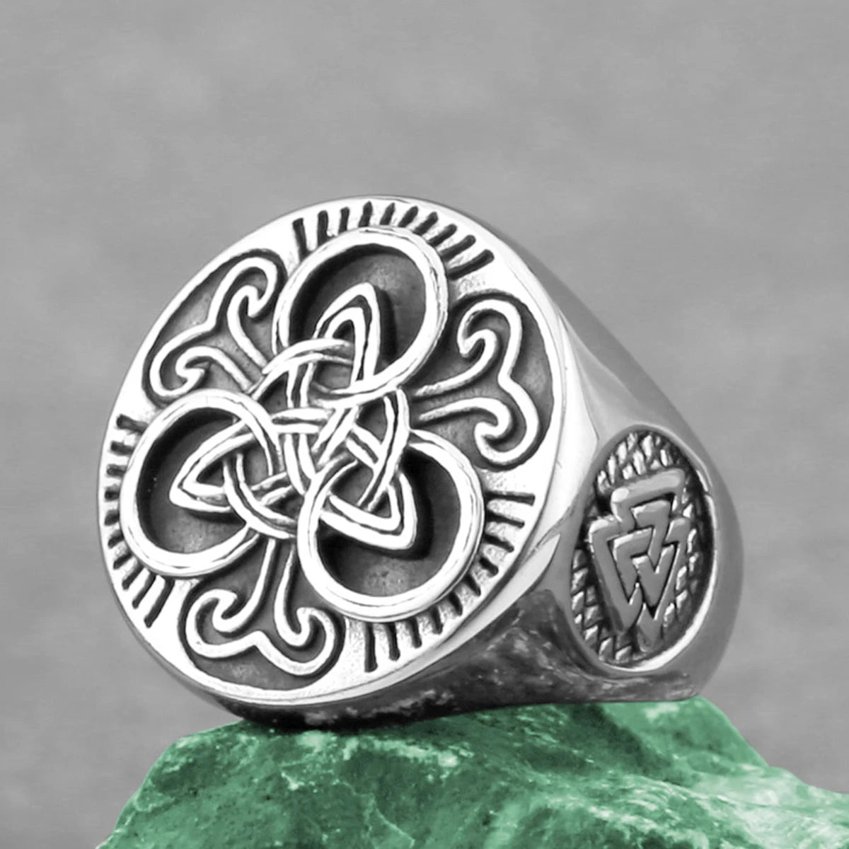 Nordic Viking Stainless Steel Ring - Anchor Compass Tree of Life Rune Amulet Wolf Finger Jewelry VK-11 Men's Rings