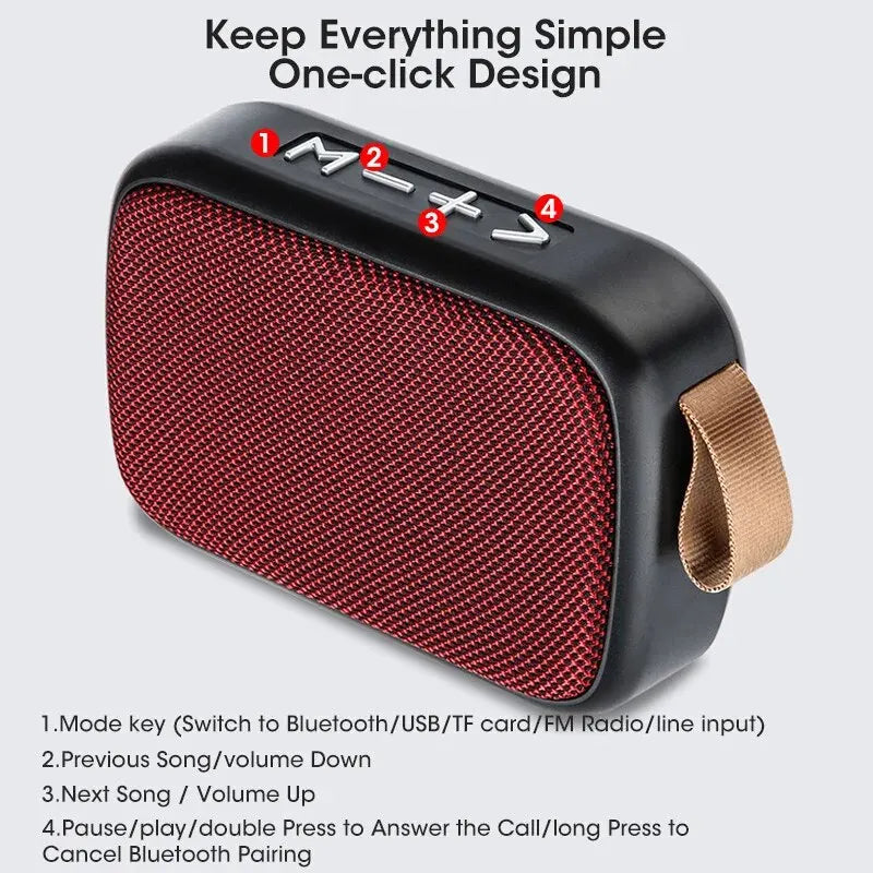 Wireless Bluetooth Speaker - Outdoor Portable Mini Subwoofer with Cloth Cover