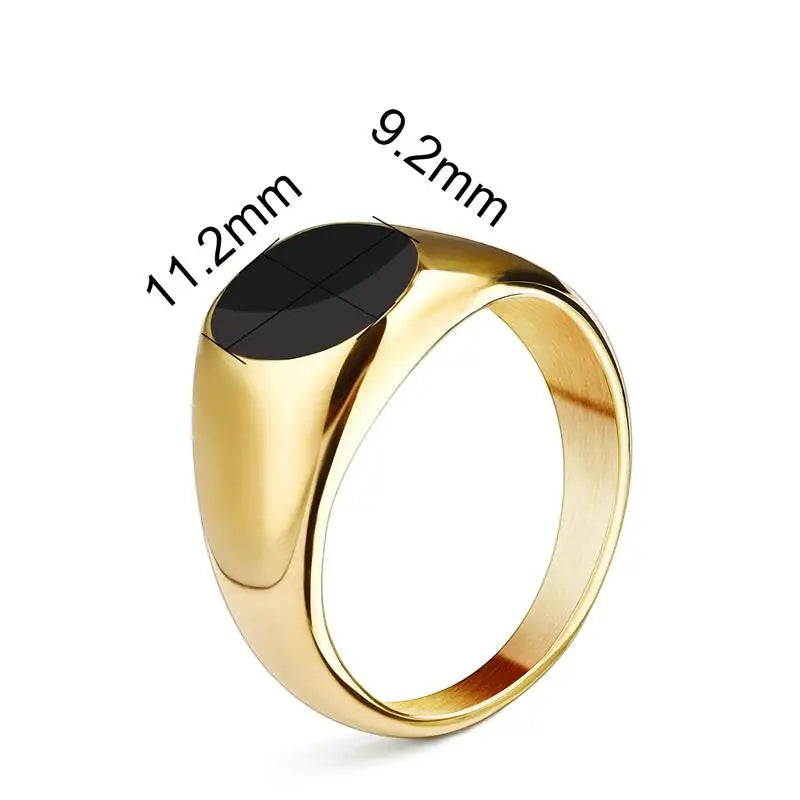 Geometric Metal Signet Ring for Men - Stylish Punk Fashion Jewelry Men's Rings