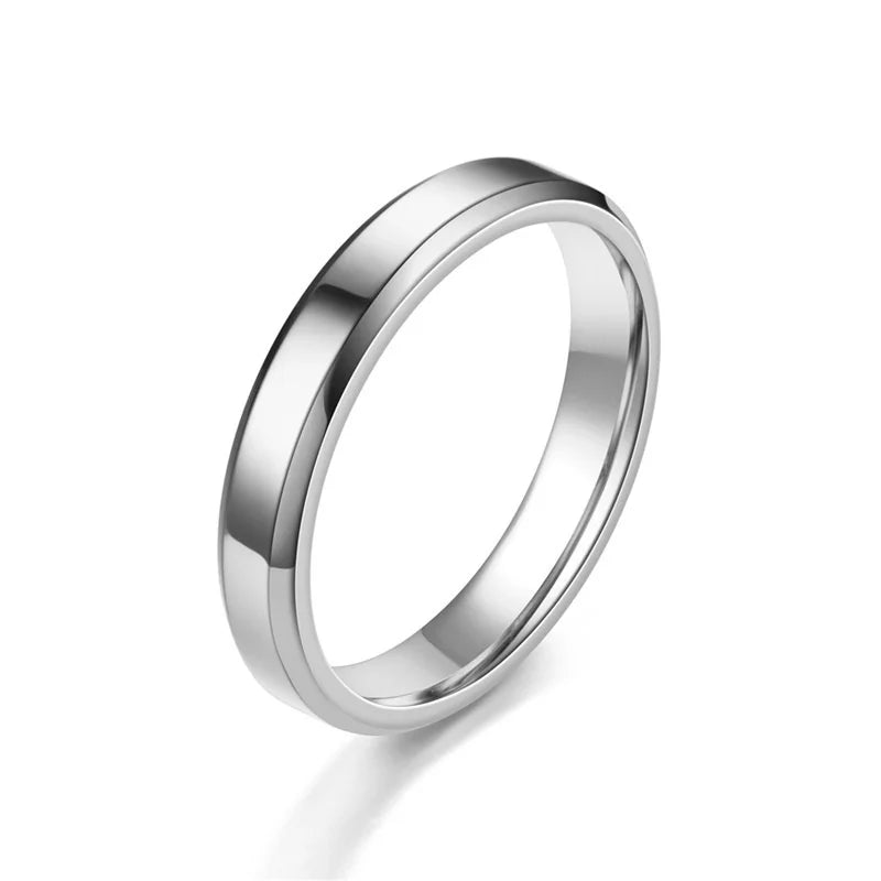 Stylish Stainless Steel Men's Ring - Classic Round Finger Band Jewelry Gift Style 1 Men's Rings