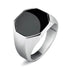 Geometric Metal Signet Ring for Men - Stylish Punk Fashion Jewelry C2 Men's Rings