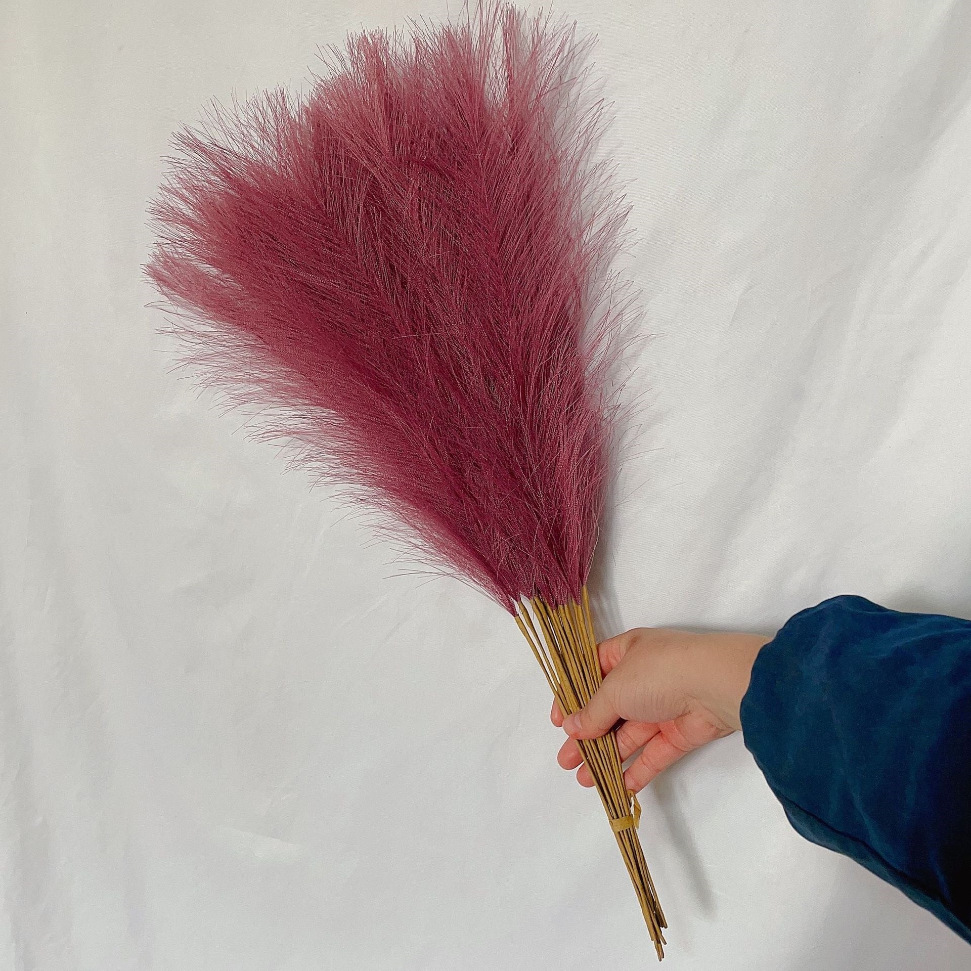 Fluffy Pampas Grass 55cm - Decorative Dried Flowers Purple Pampas Grass