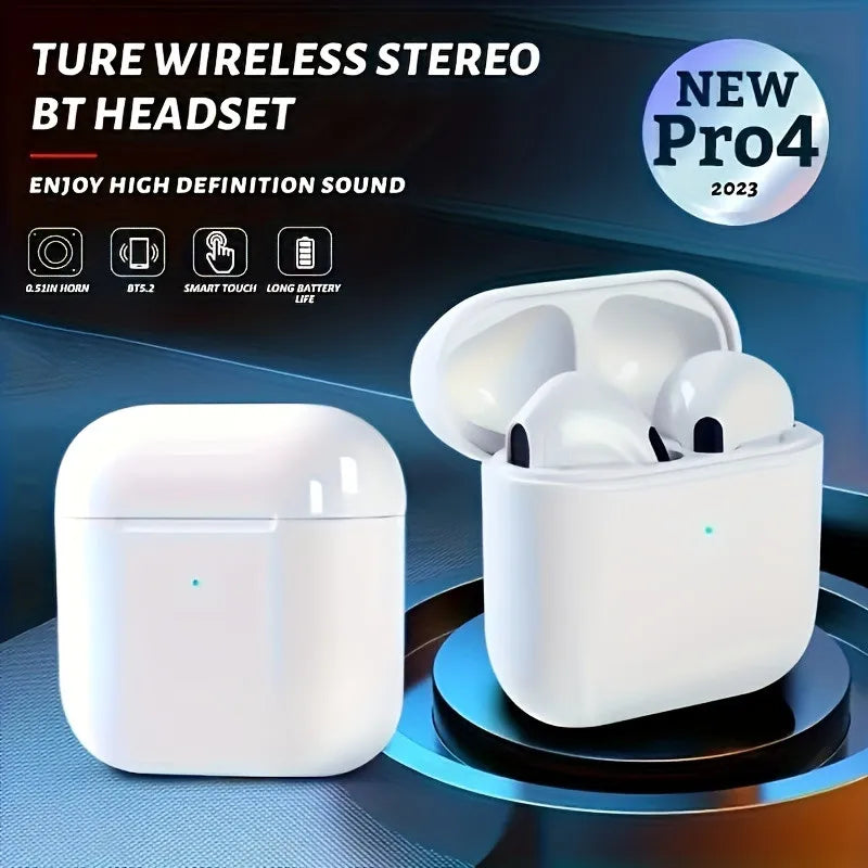 Pro 4 TWS Wireless Bluetooth Headphones - Waterproof Earbuds with Mic for Xiaomi and iPhone