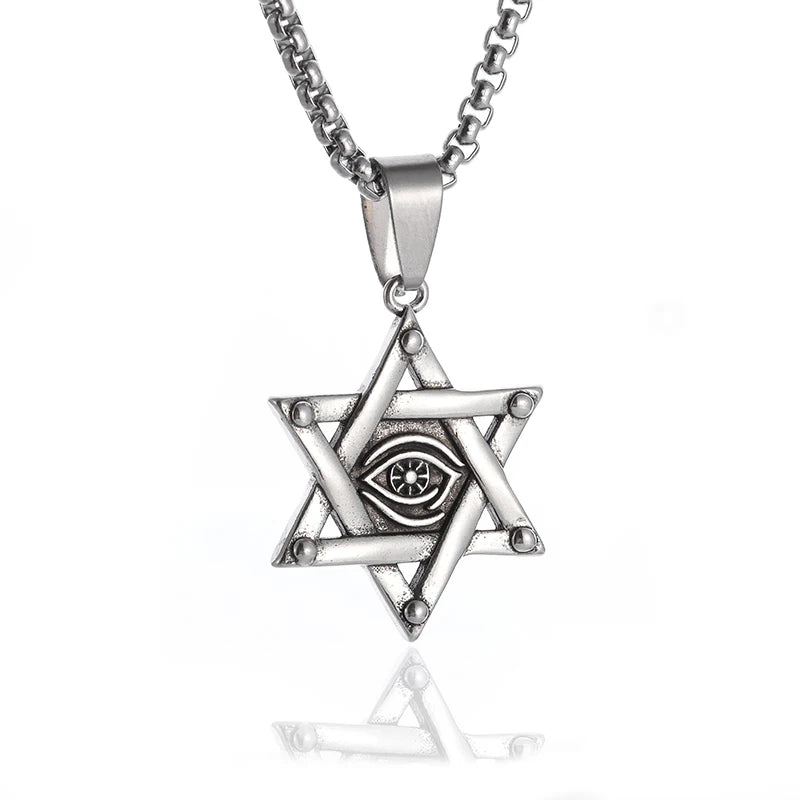 Eye of Horus Necklace - Ancient Egypt Protection Pendant Style 23-Silver Men's Necklace