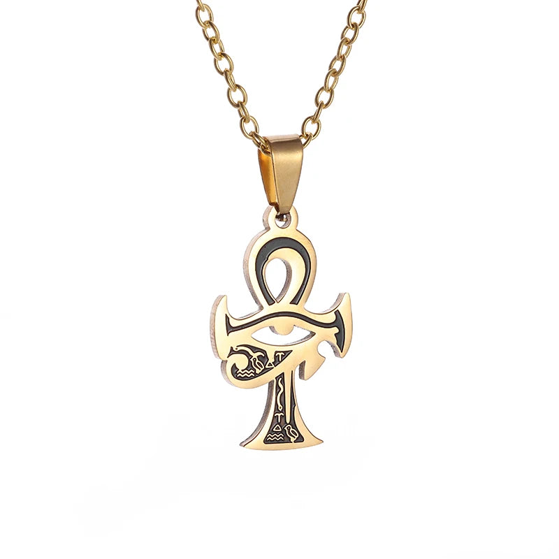 Eye of Horus Necklace - Ancient Egypt Protection Pendant Style 20-Gold Men's Necklace