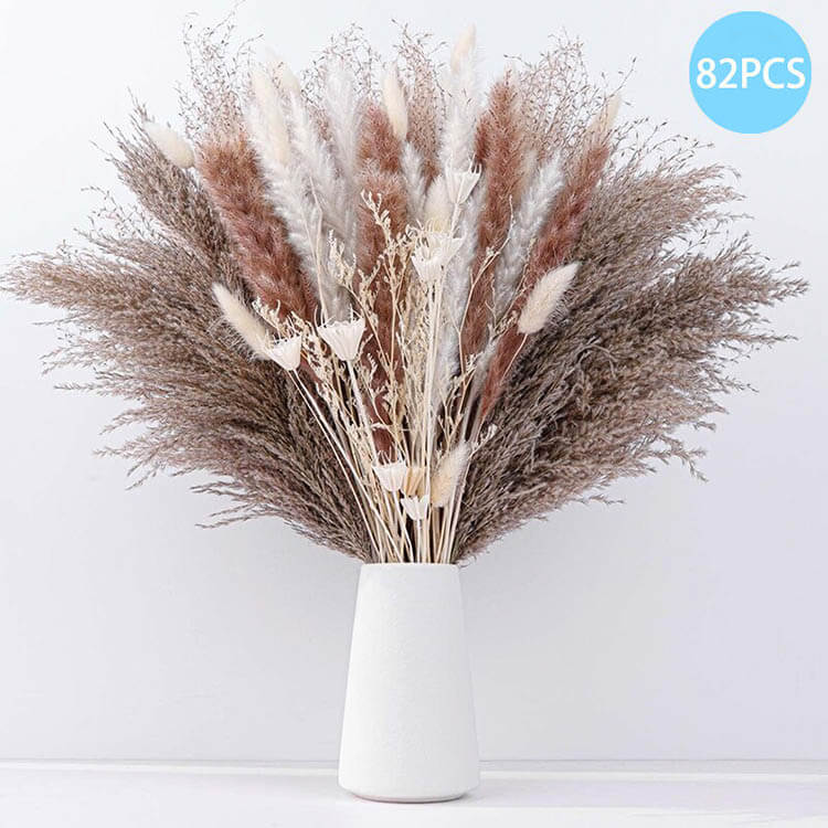 Dried Pampas Flowers - 70 to 120 Pieces 80 Pieces A Pampas Flowers