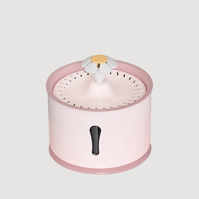 Cat Drinking Water Fountain - Automatic LED Cat Water Dispenser Pink - Plastic Tray Cat Water Fountain