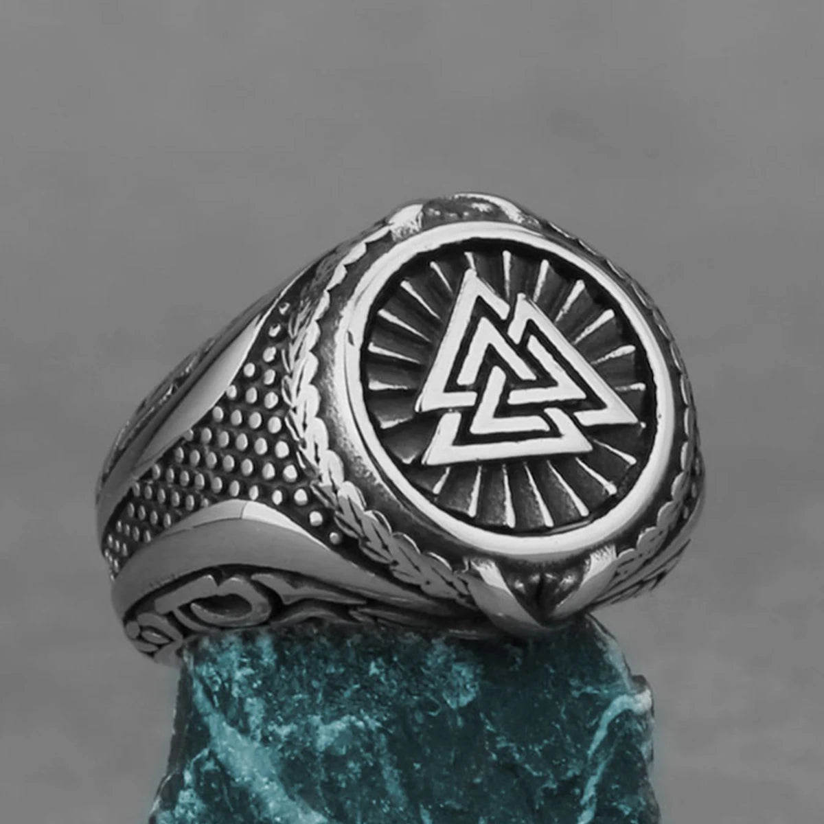 Nordic Viking Stainless Steel Ring - Anchor Compass Tree of Life Rune Amulet Wolf Finger Jewelry VK-6 Men's Rings