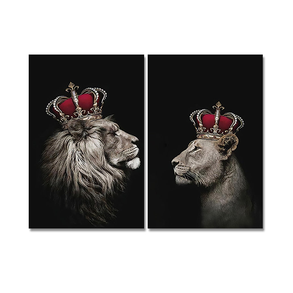 Lion King & Lioness Queen Canvas Lion King & Lioness Queen II Canvas