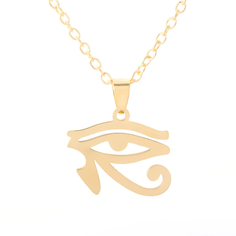 Eye of Horus Necklace - Ancient Egypt Protection Pendant Style 18-Gold Men's Necklace