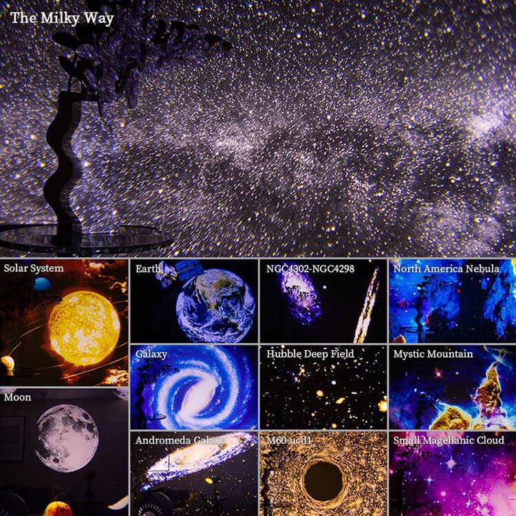 Galaxy Night Lights Star Projector 12 In 1 - 360° Rotatable Starry Sky Night Lights Projector Galaxy Star Projector