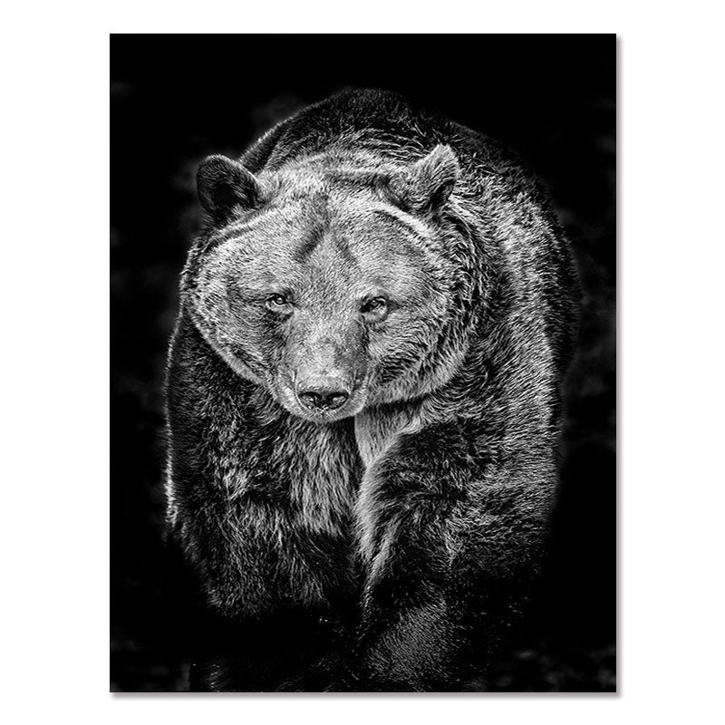 Wild Animal Canvas - Black & White Shades Bear Canvas