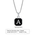 Stainless Steel Initial Letters Necklace for Men - A-Z Geometric Pendant with Cuban Chain Men's Necklace