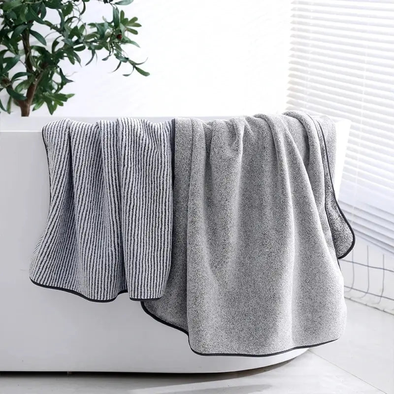 Thickened Microfiber Bath Towel - Gym, Sports, Shower, and Spa Robe for Home Use